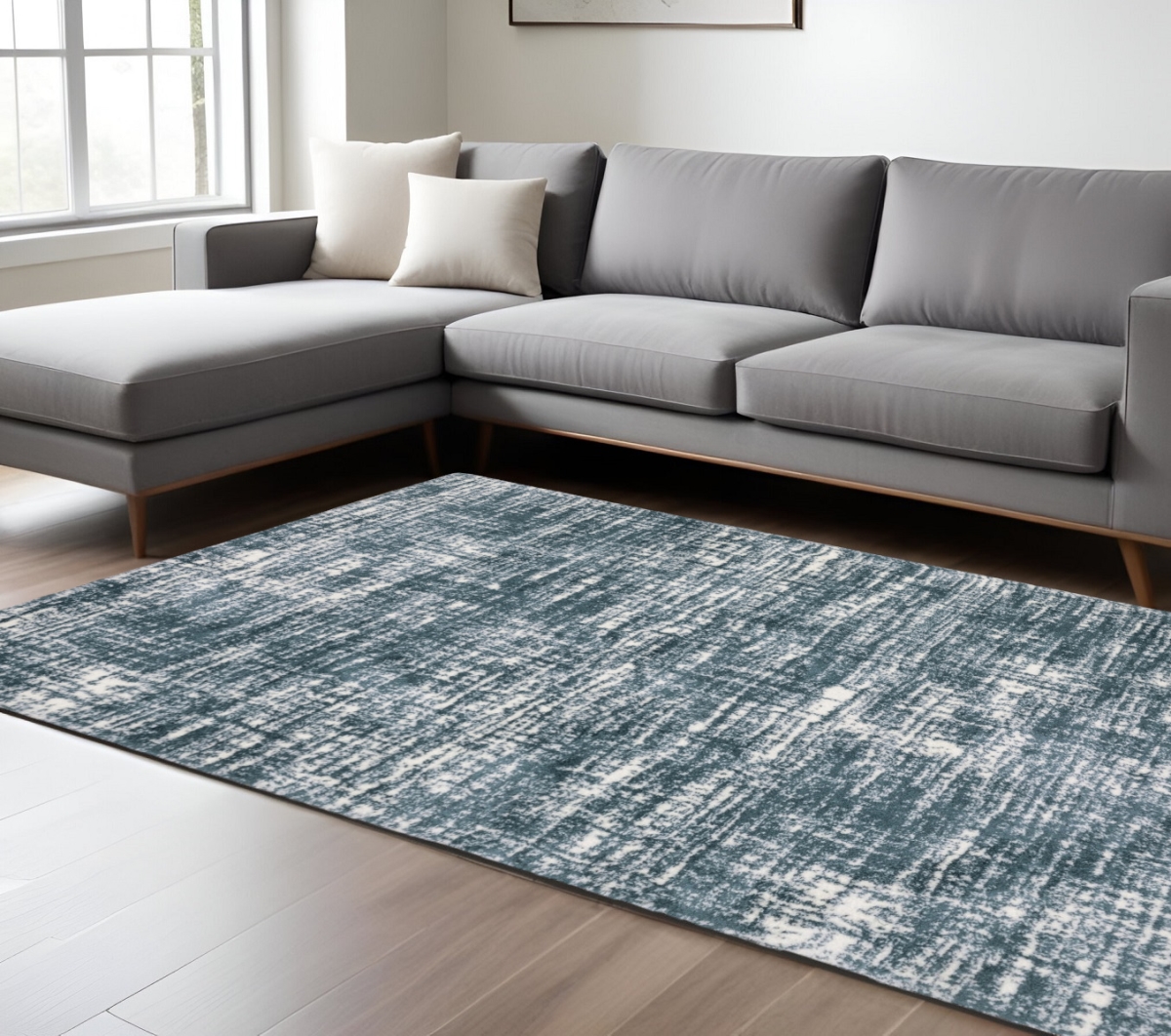 575072 7 x 10 ft. Geometric Rectangle Area Rug, Gray & Ivory