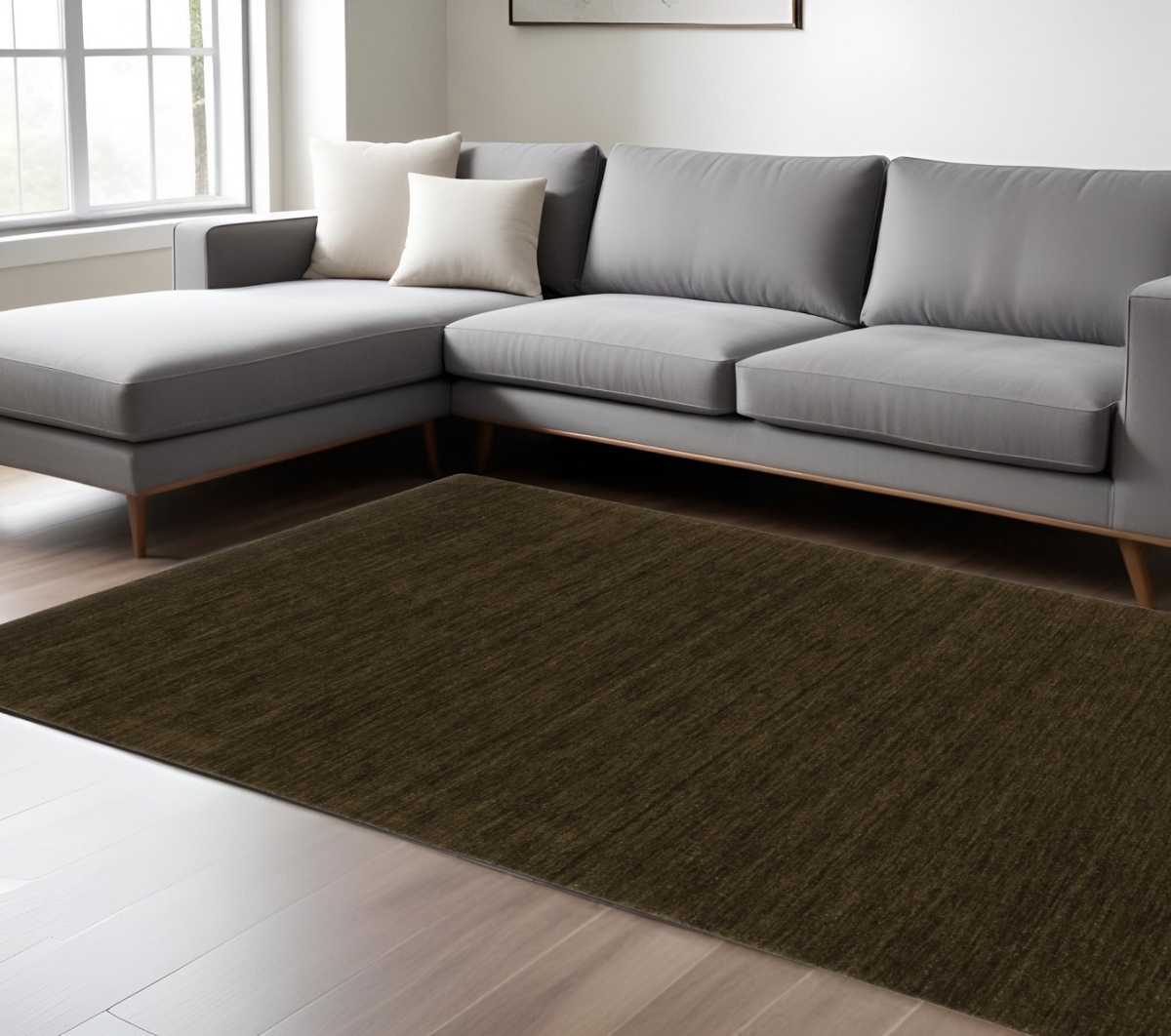 576335 10 x 13 ft. Wool Hand Tufted Area Rug - Brown