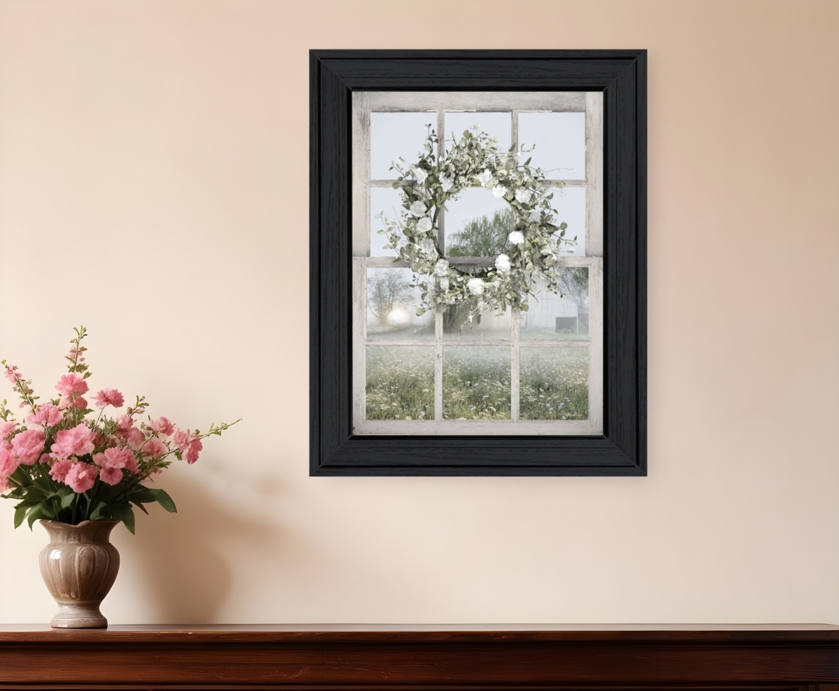 530032 Vertical Spring Farm View Black Framed Print Wall Art