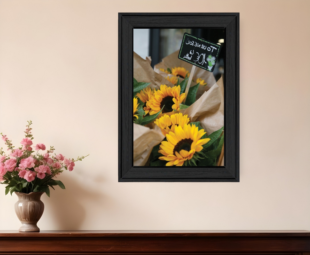 529963 Sunflower Bouquet Black Framed Print Wall Art