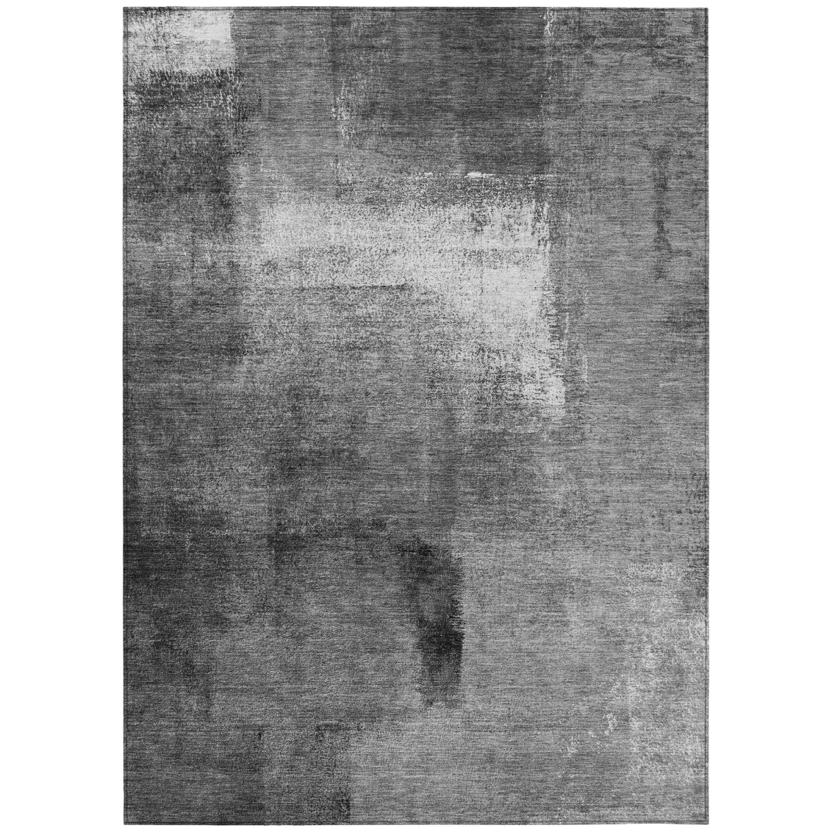 586930 3 x 5 ft. Abstract Washable Indoor & Outdoor Rectangle Area Rug, Gray, Silver & Charcoal
