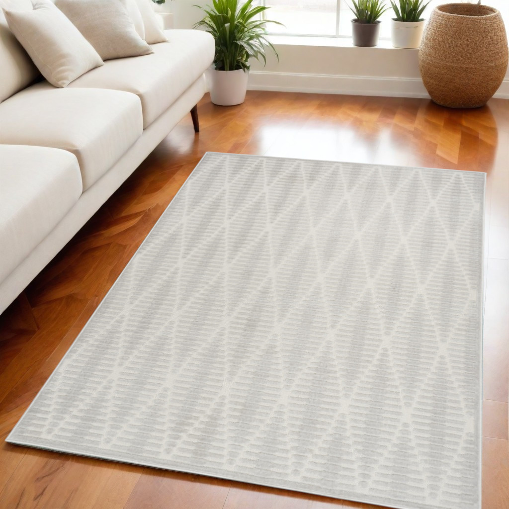 569742 5 x 7 ft. Geometric Rectangle Area Rug, Gray