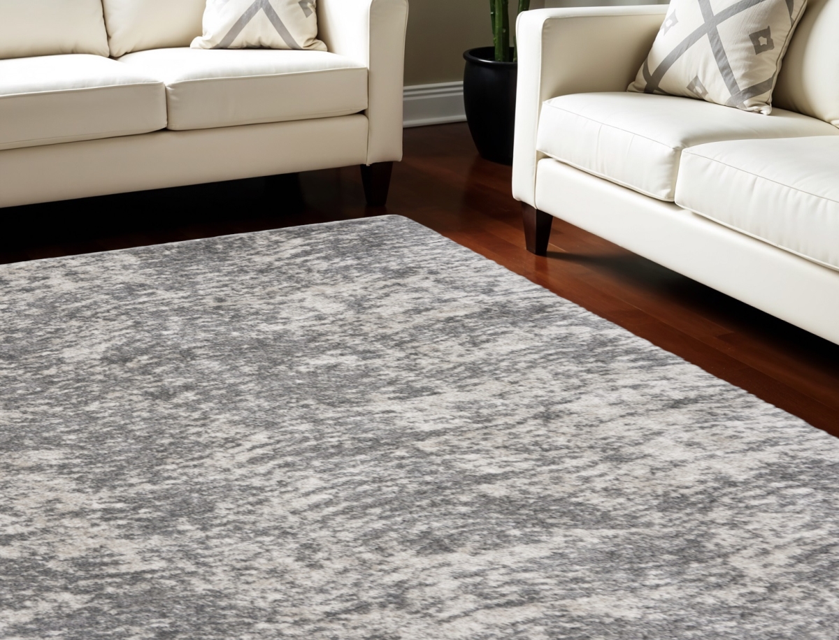 551270 8 x 10 ft. Abstract Shag Rectangle Area Rug, Charcoal & Ivory