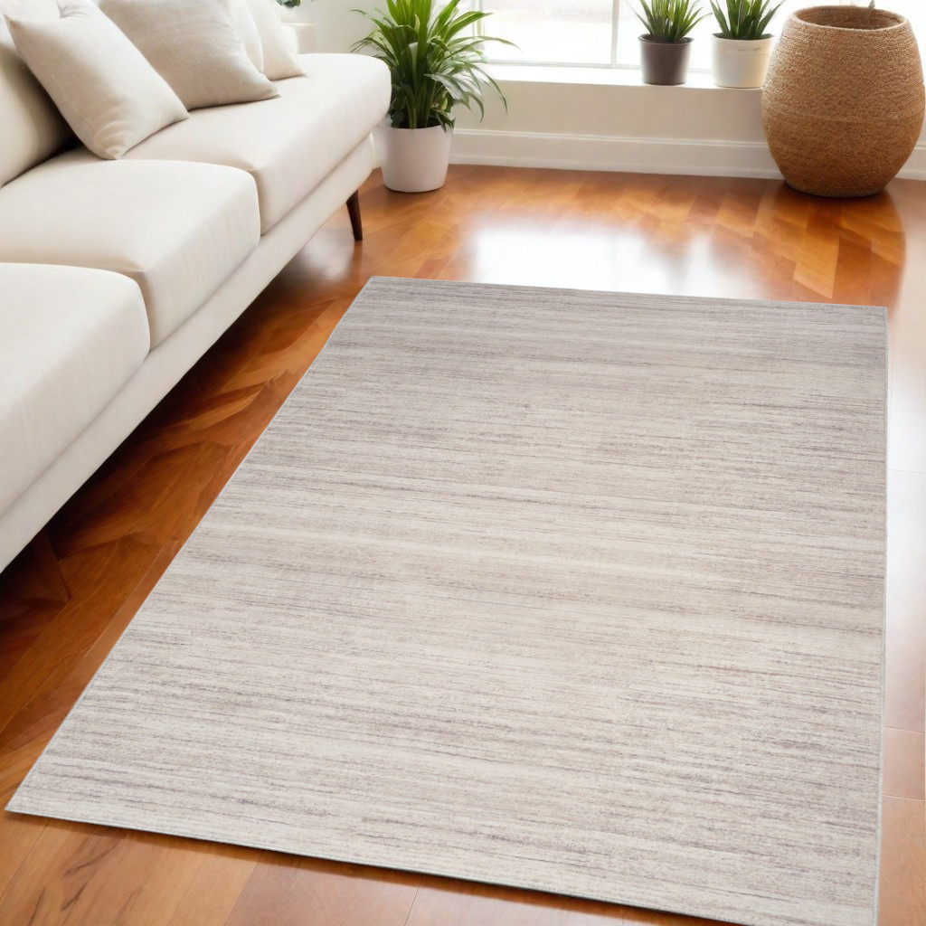 552561 5 x 7 ft. Abstract Washable Rectangle Area Rug, Ivory & Light Brown