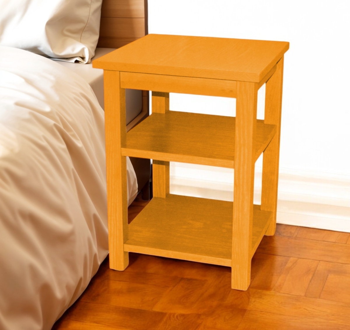 548321 28 in. Yellow Solid Wood Nightstand