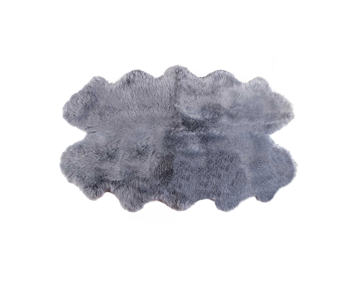 317030 4 x 6 in. Sheepskin Rug - Gray