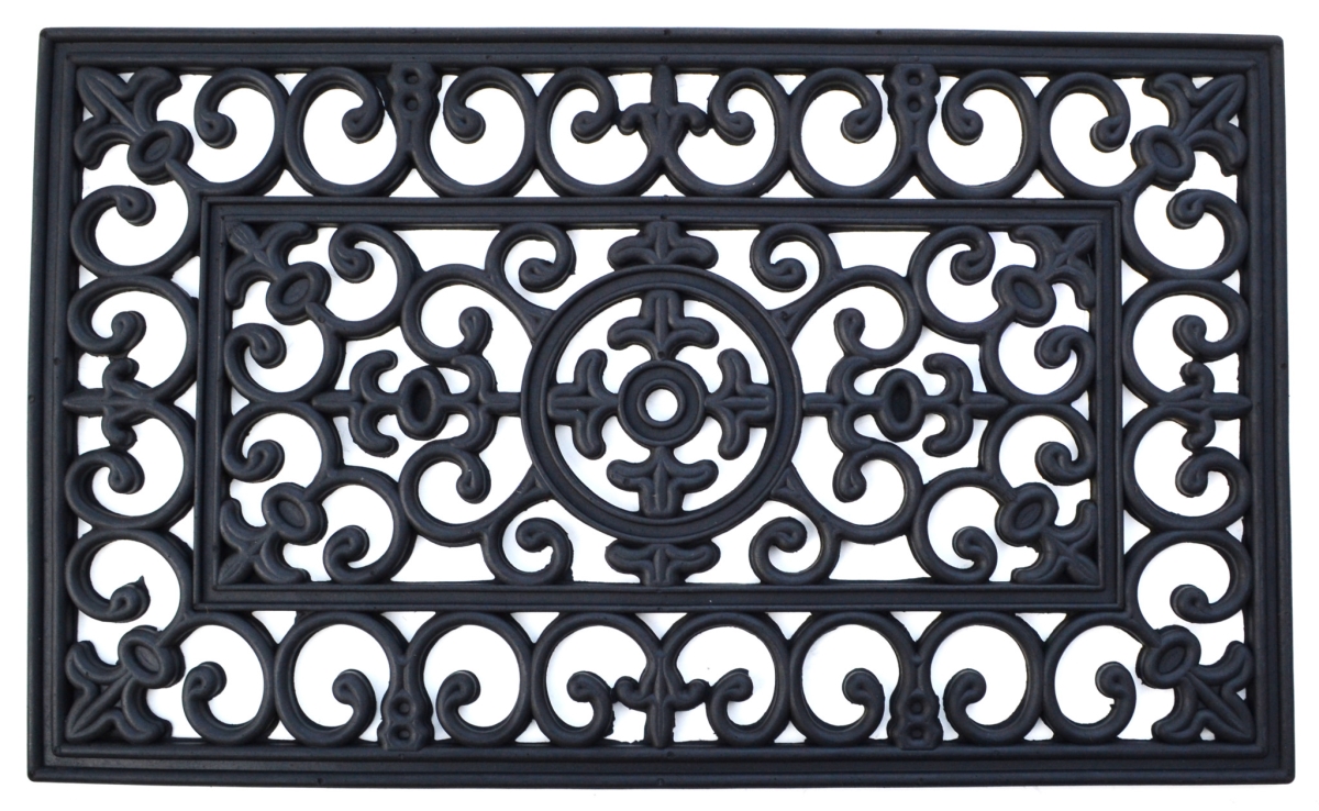 573961 Modern 24 x 36 in. Black Rubber Outdoor Door Mat