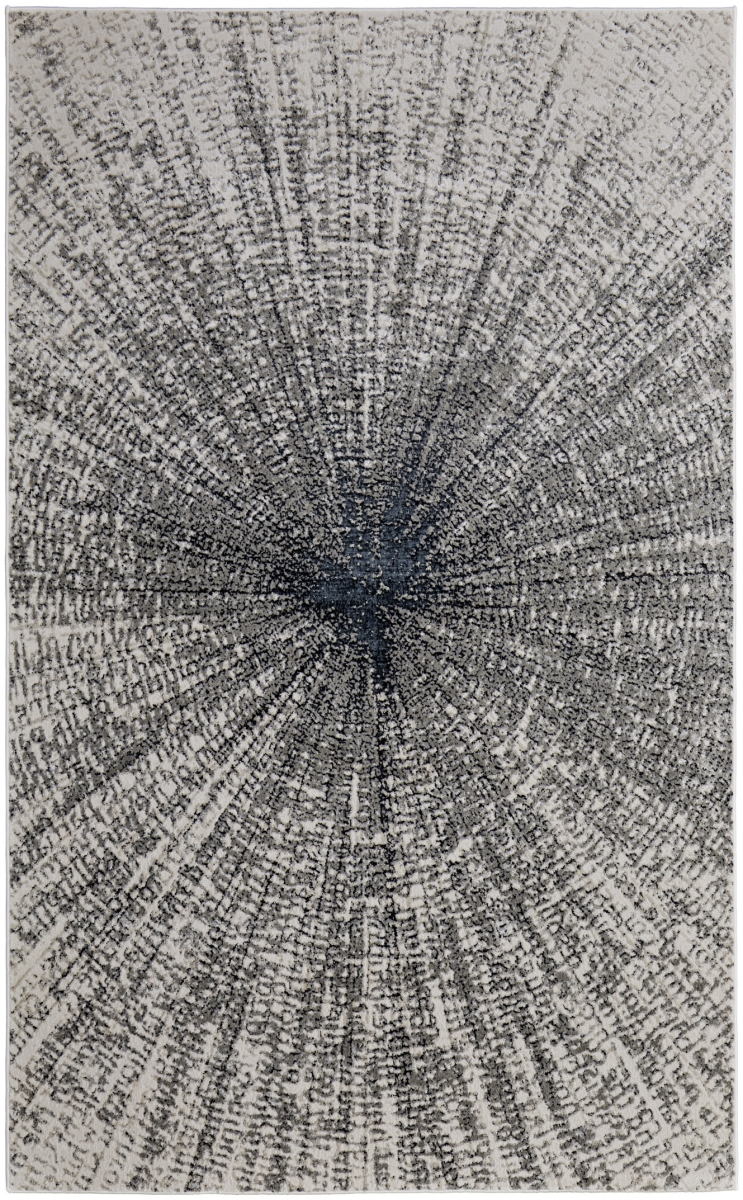 565829 10 x 13 ft. Abstract Power Loom Rectangle Area Rug, Gray & Ivory