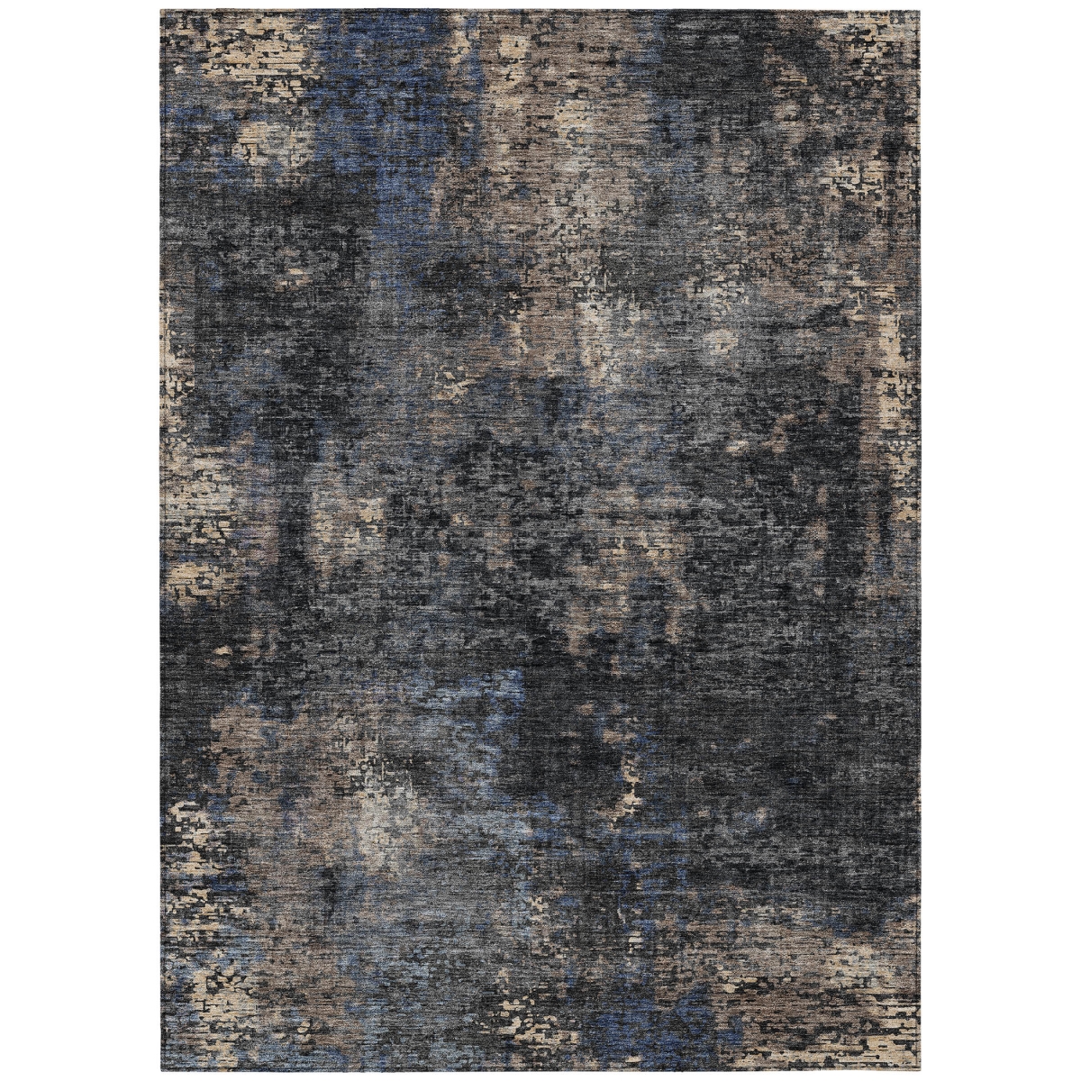 587891 5 x 8 ft. Abstract Washable Indoor & Outdoor Rectangle Area Rug, Charcoal, Gray & Silver