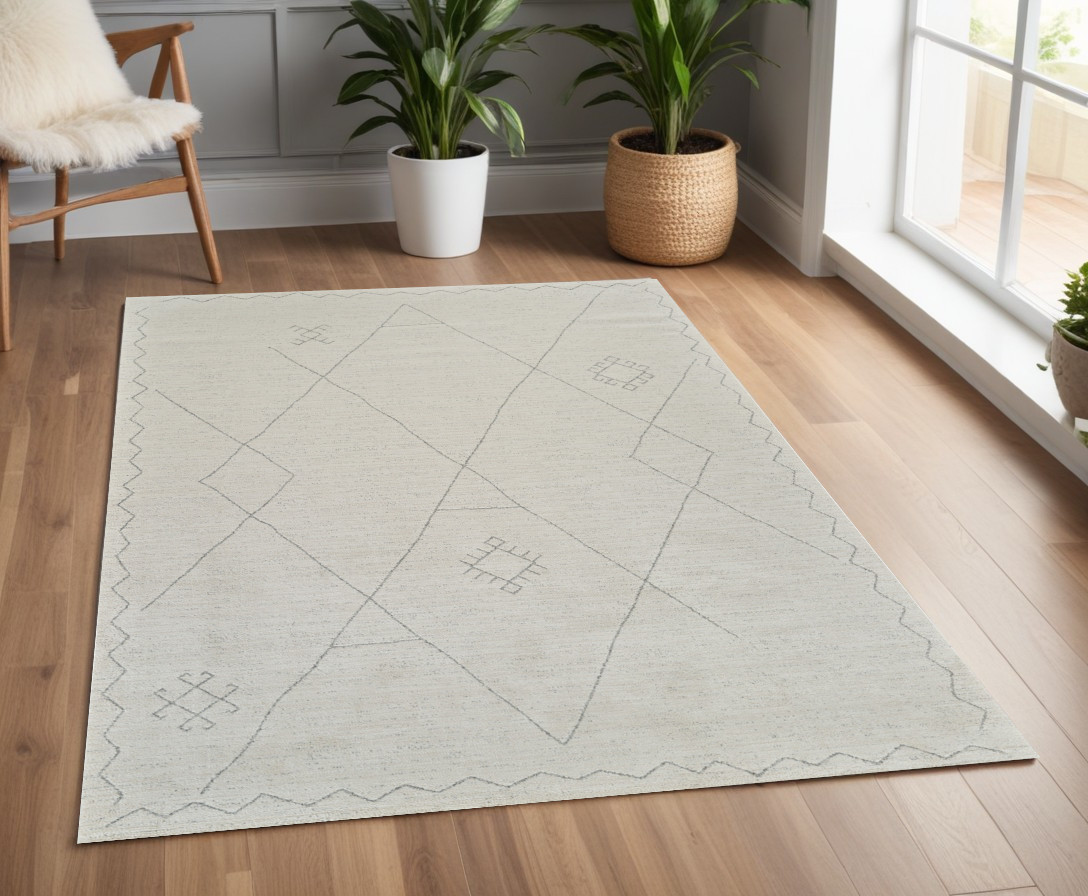 559090 4 x 6 ft. Abstract Non Skid Rectangle Area Rug, Cream & Beige