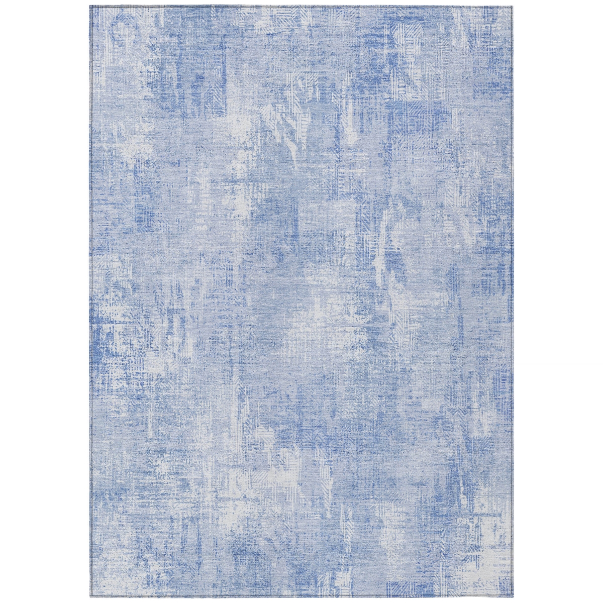 583176 9 x 12 ft. Abstract Washable Indoor & Outdoor Rectangle Area Rug, Sky Blue, Denim Blue & Ivory