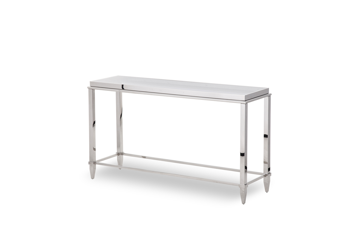 283430 Modern Glass & Stainless Steel Console Table
