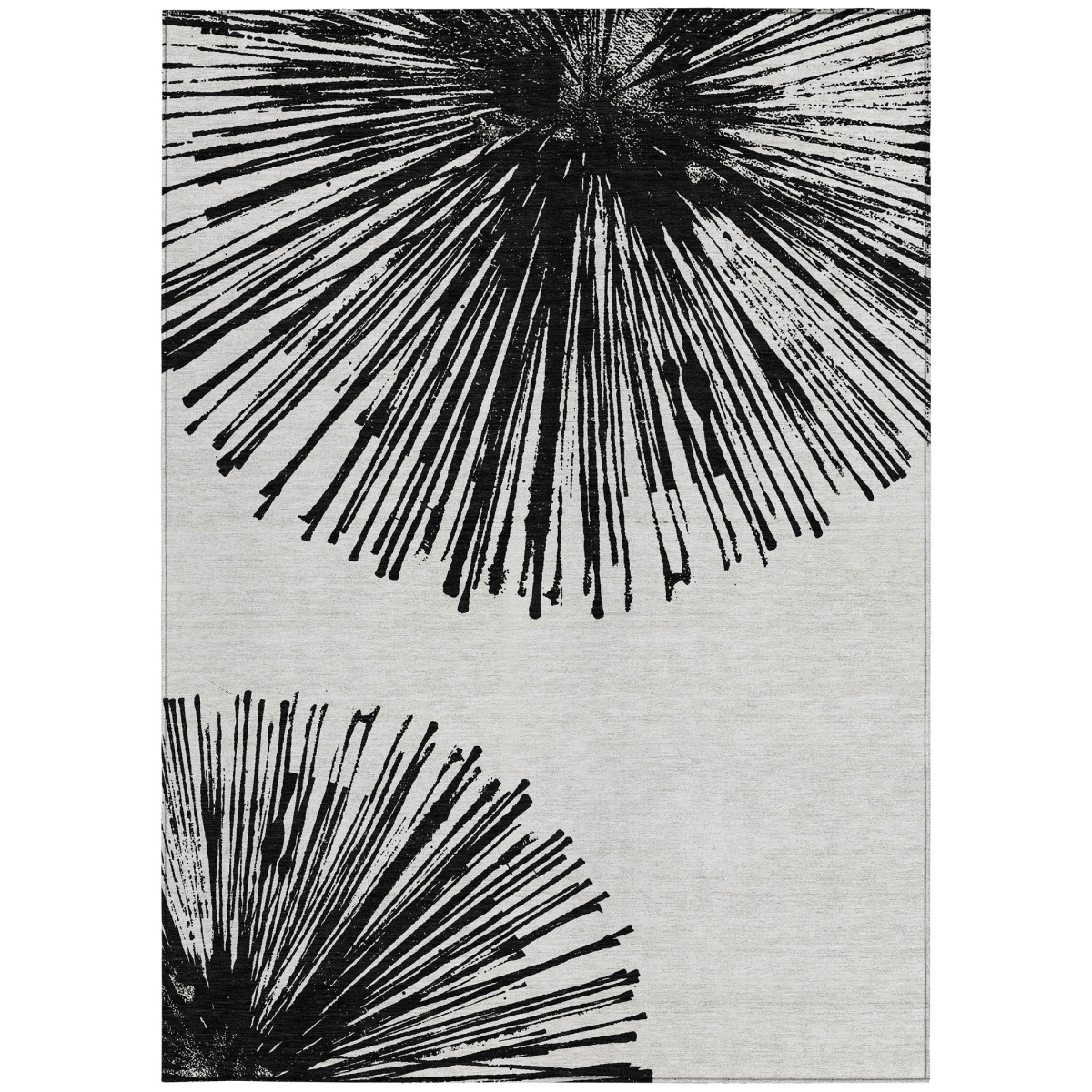 579761 9 x 12 ft. Abstract Washable Indoor & Outdoor Rectangle Area Rug, Black & Ivory