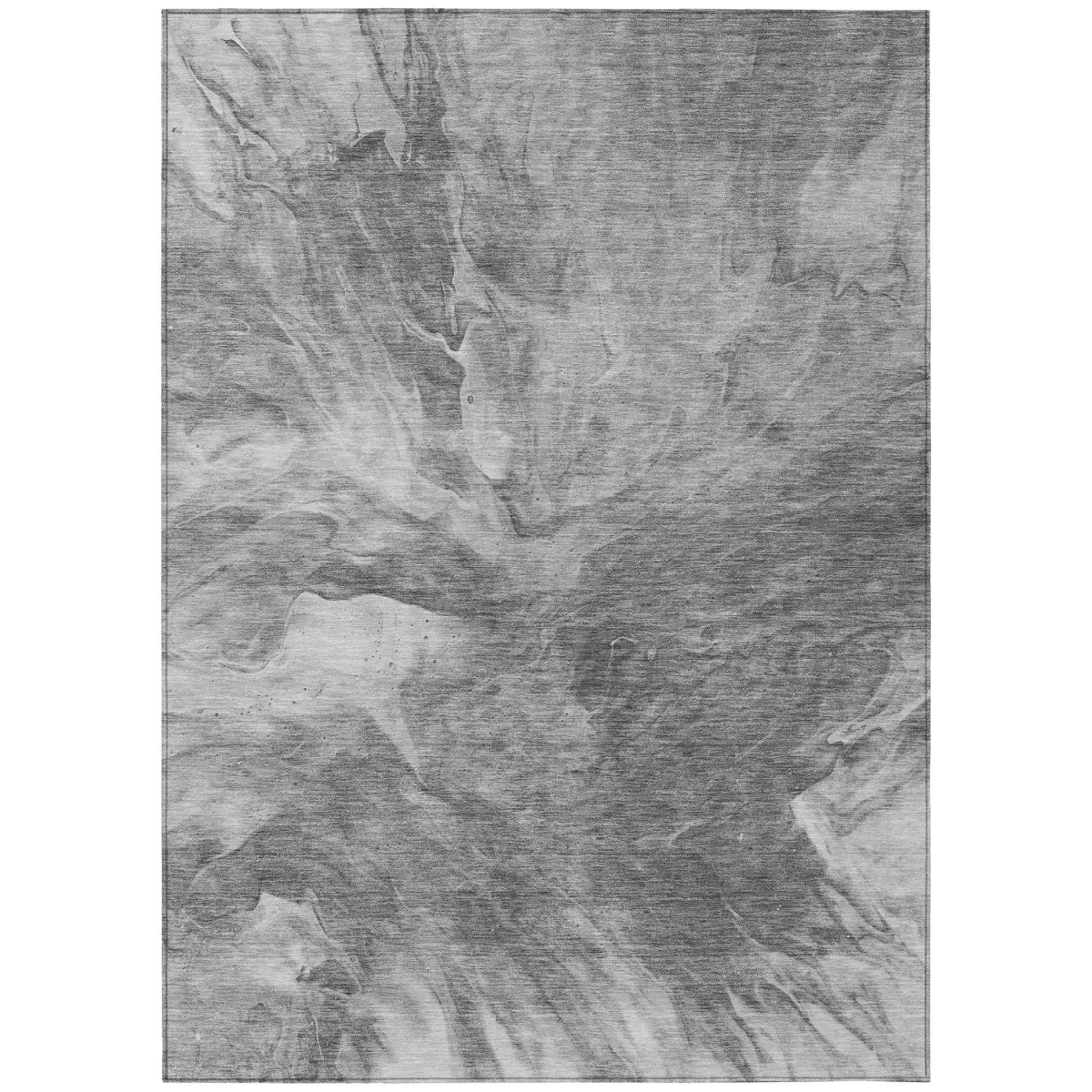 579716 5 x 8 ft. Abstract Washable Indoor & Outdoor Rectangle Area Rug, Gray, Silver & Charcoal