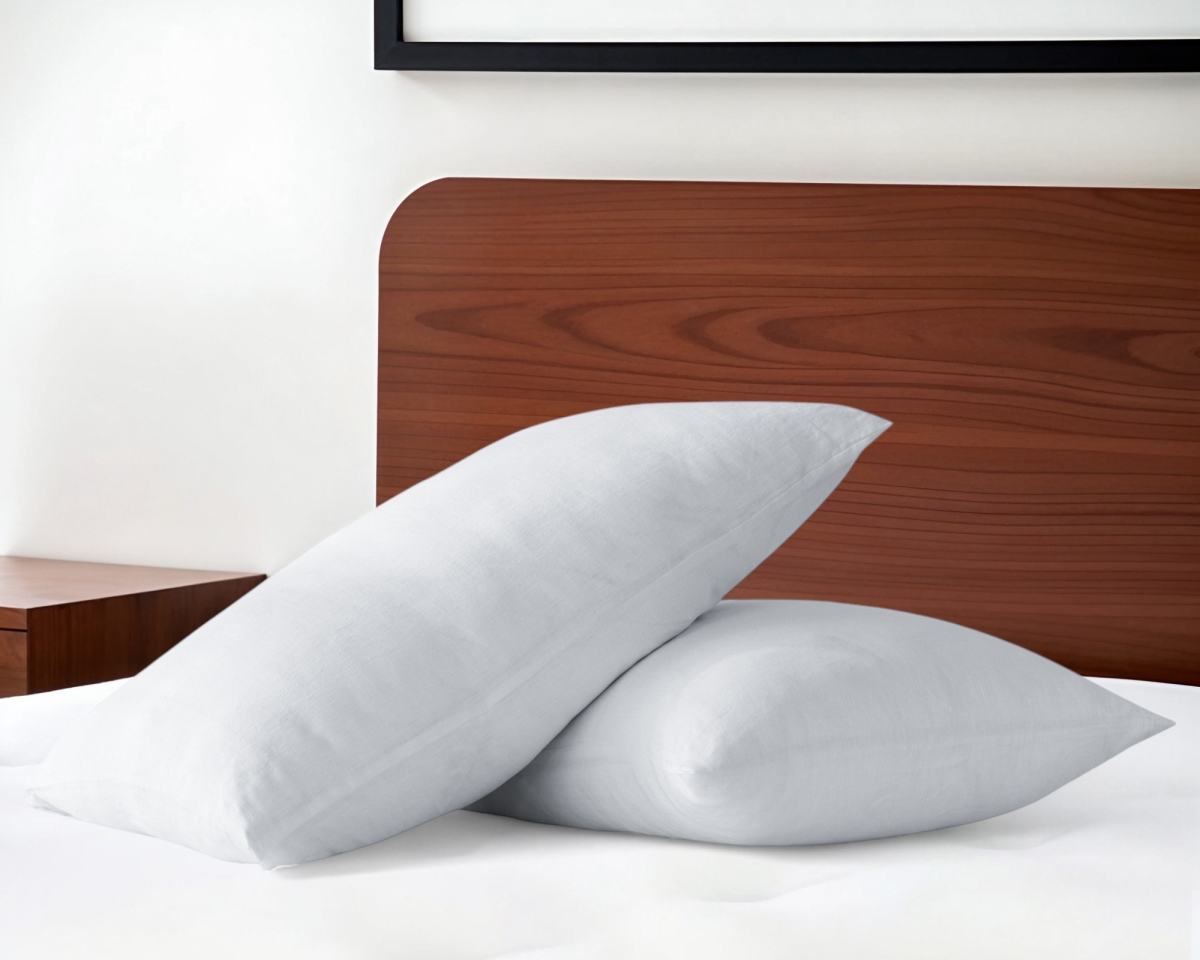 520689 White Linen King Size Pillowcases - Set of 2