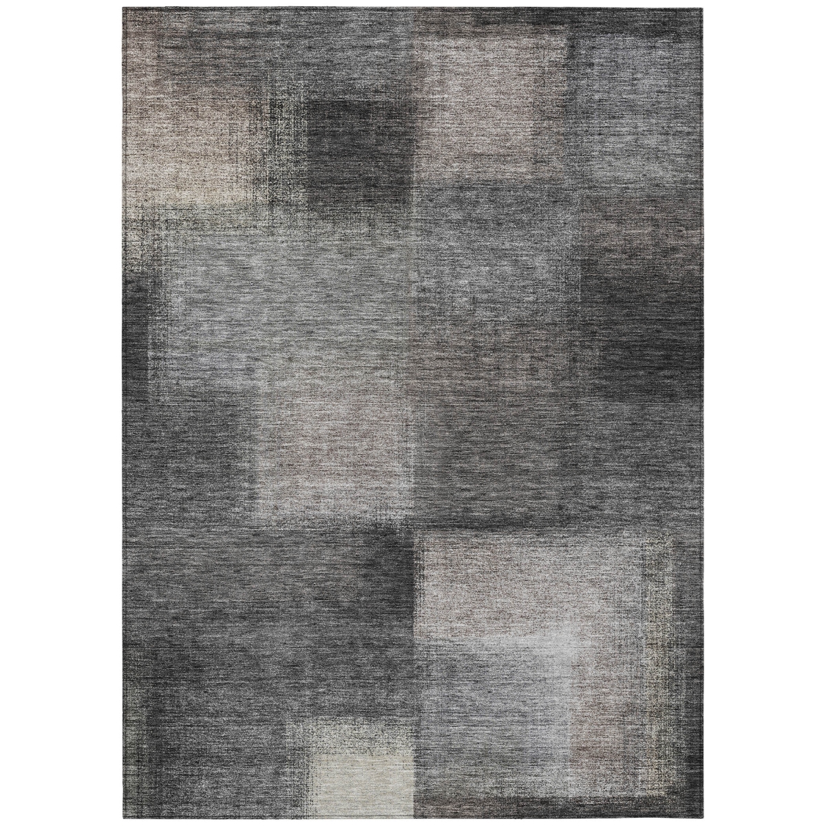 584261 5 x 8 ft. Abstract Washable Indoor & Outdoor Rectangle Area Rug, Charcoal, Gray & Silver