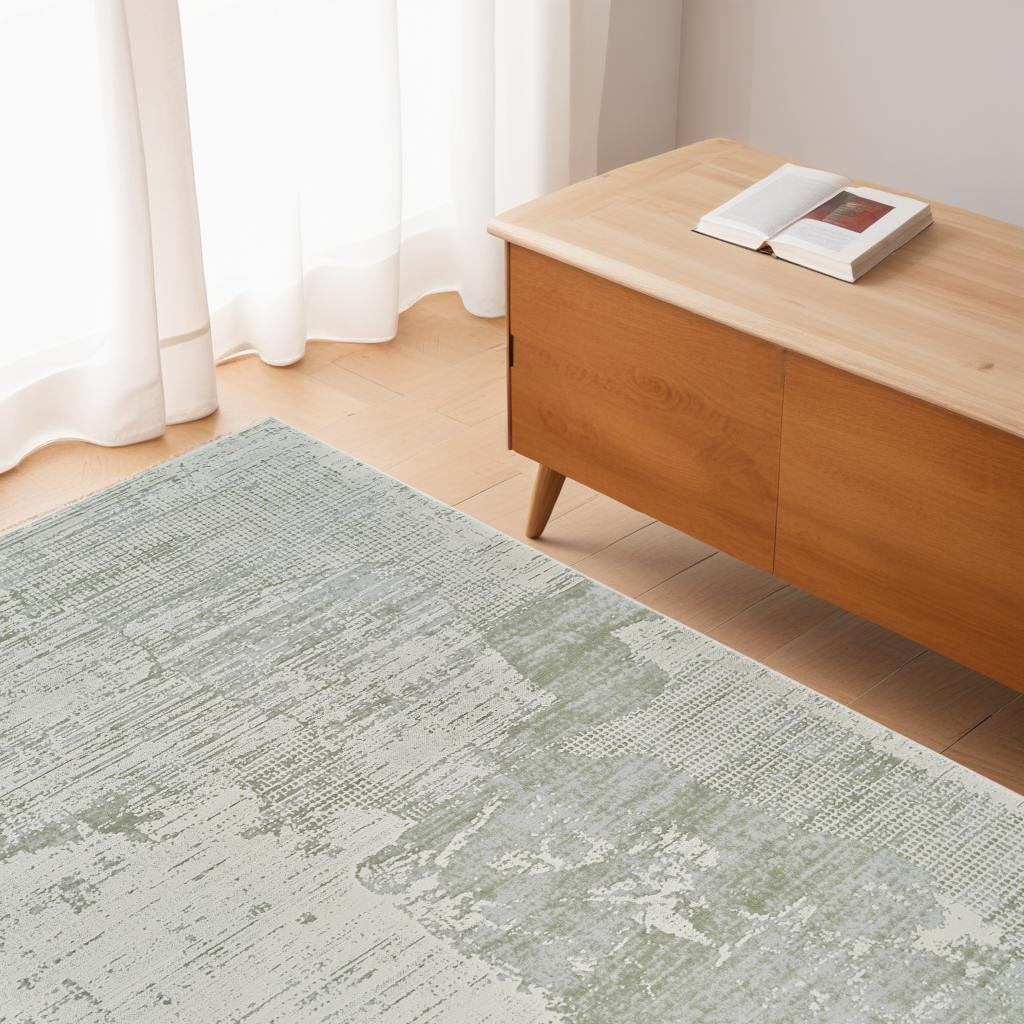 558848 4 x 6 ft. Abstract Distressed Rectangle Area Rug, Beige & Green