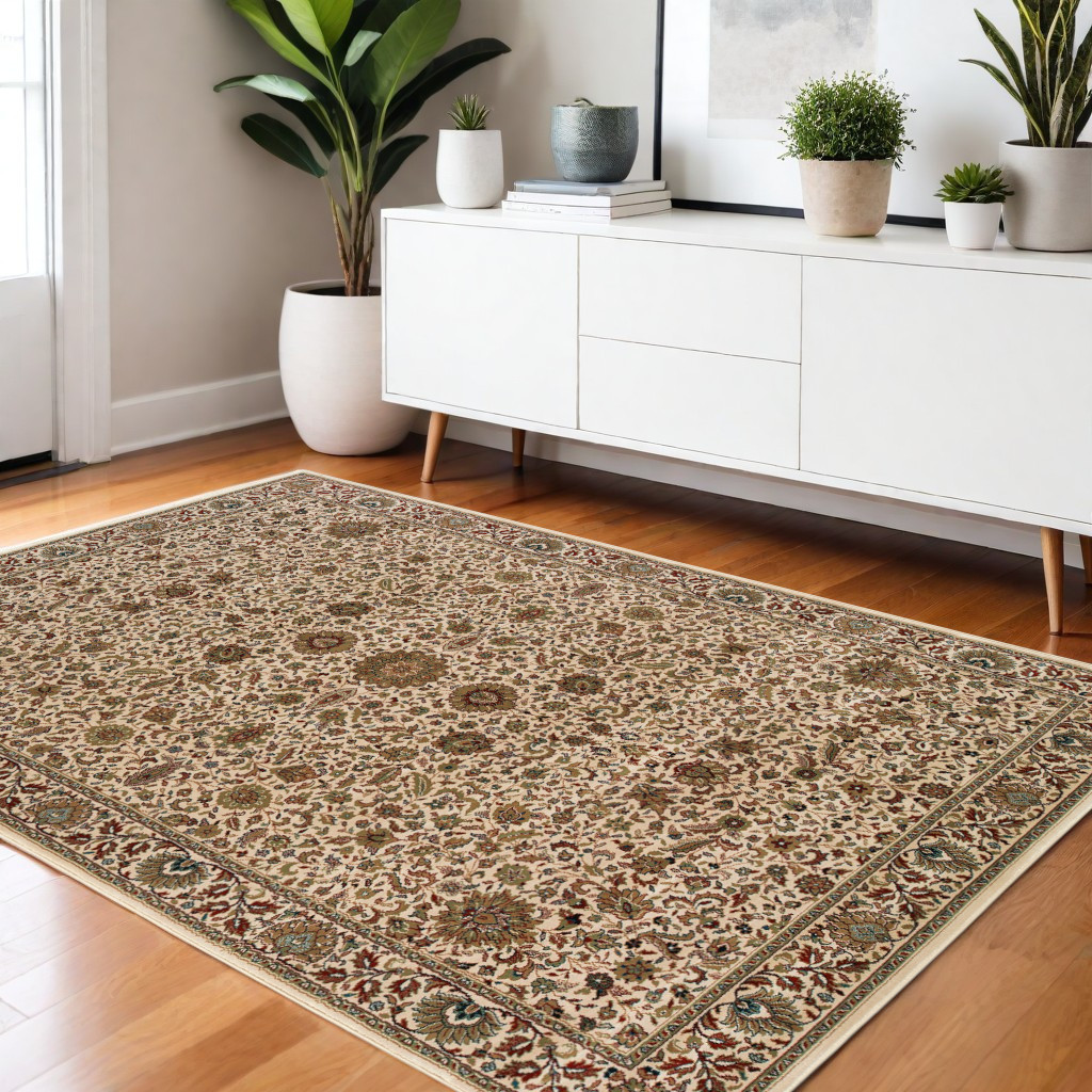 574316 4 x 6 ft. Oriental Rectangle Area Rug, Ivory & Green