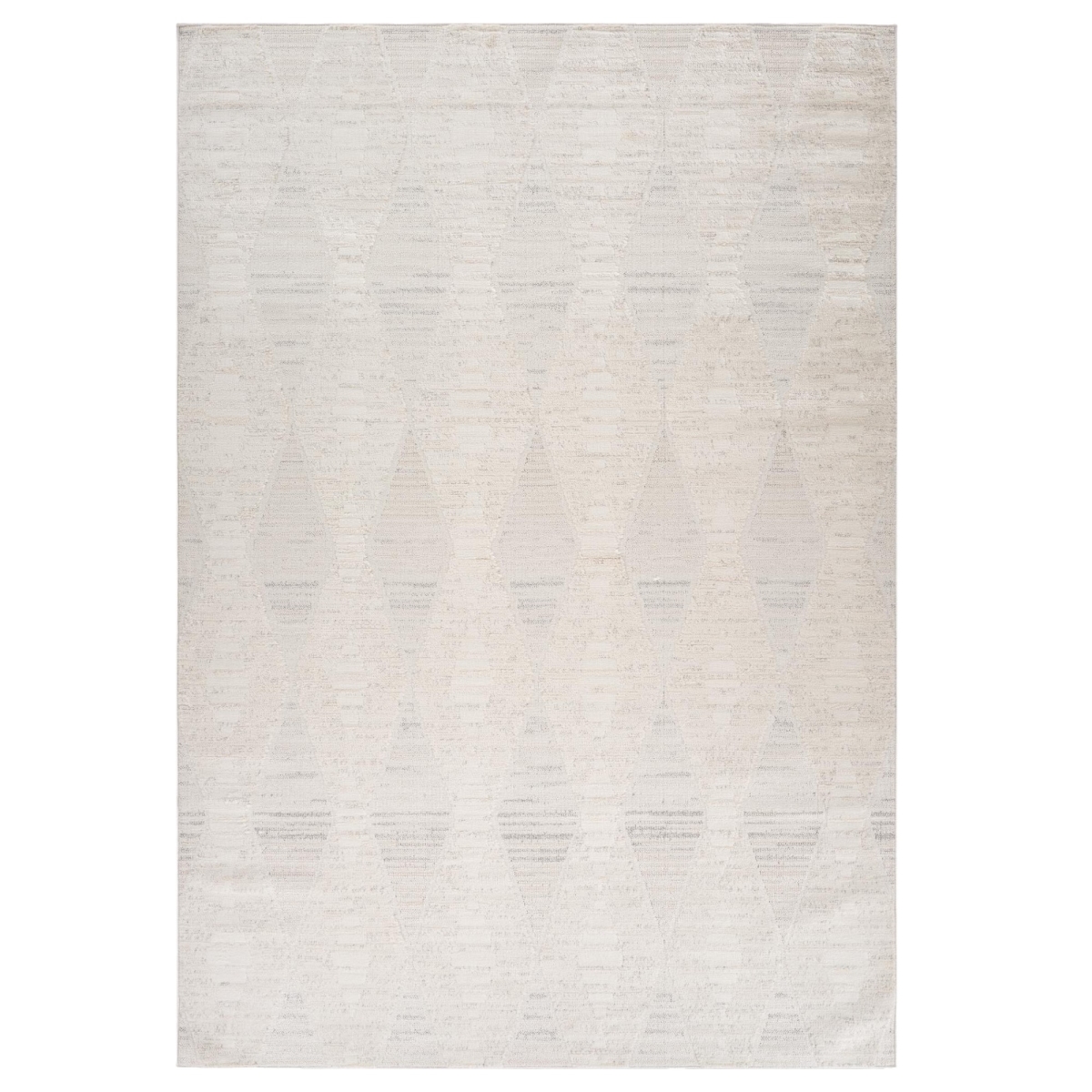 558492 7 x 10 ft. Geometric Distressed Rectangle Area Rug, Cream & Beige