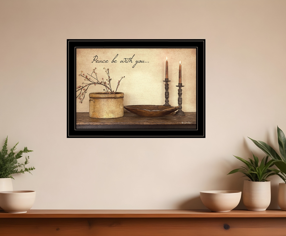 415956 Peace Be with You Black Framed Print Wall Art