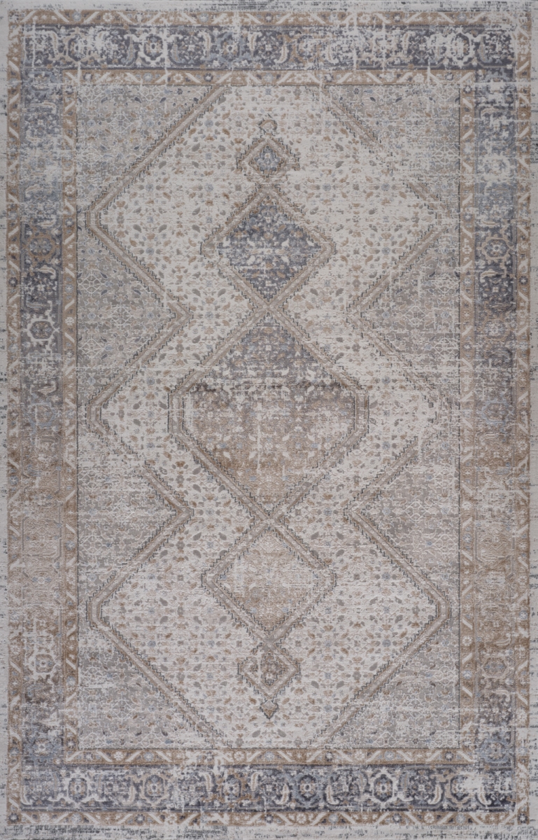 558928 4 x 6 ft. Abstract Distressed Rectangle Area Rug, Beige & Gray