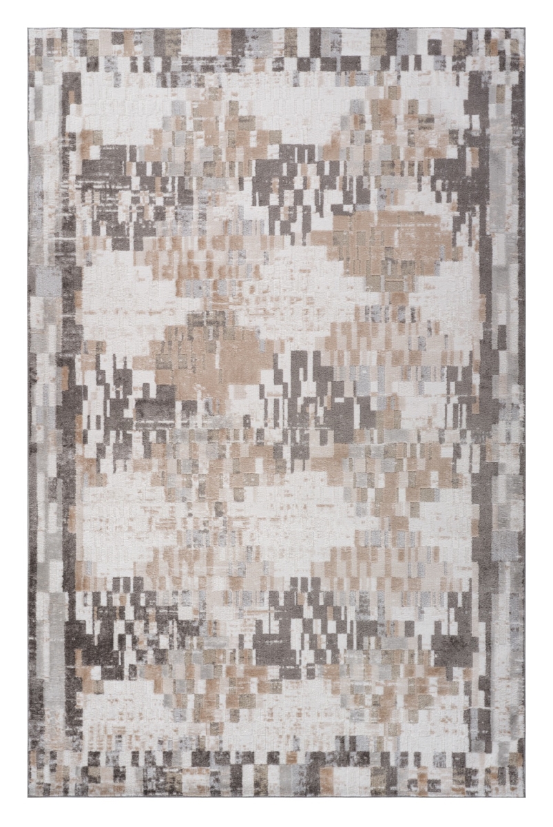 559004 4 x 6 ft. Abstract Distressed Rectangle Area Rug, Cream & Brown
