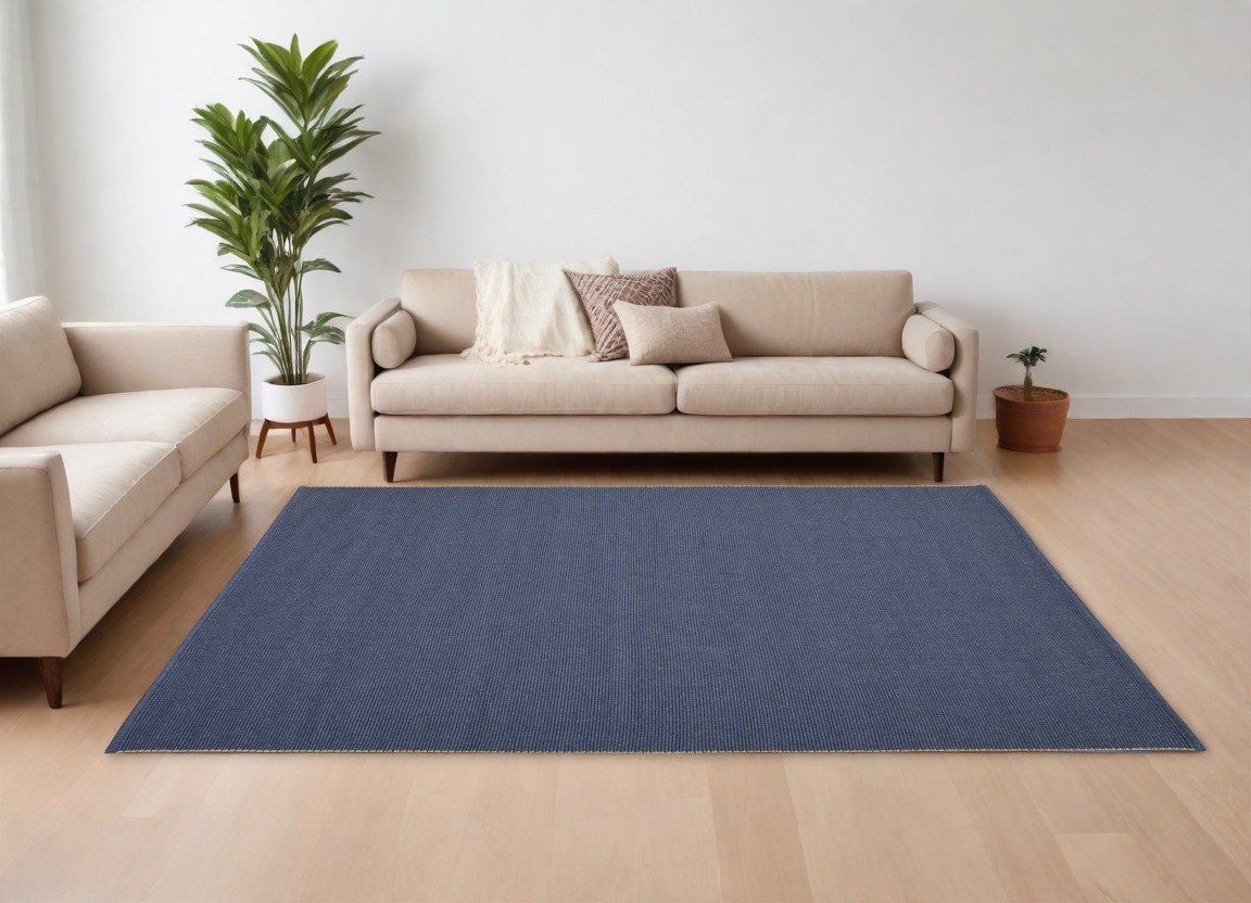 567744 8 x 10 ft. Hand Woven Rectangle Area Rug, Blue