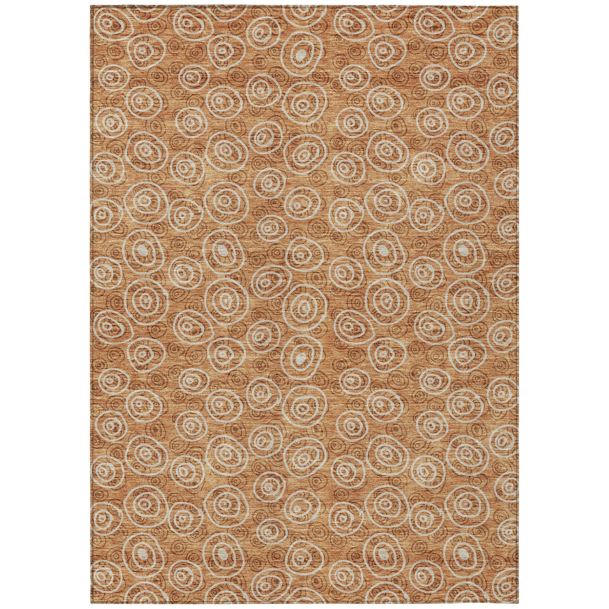 583396 3 x 5 ft. Geometric Washable Indoor & Outdoor Rectangle Area Rug, Terra Cotta, Copper & Beige