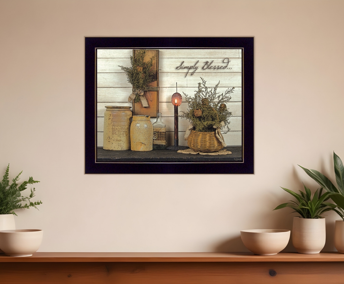 415274 Simply Blessed Black Framed Print Wall Art