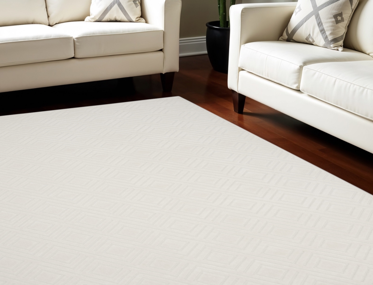 569765 8 x 10 ft. Geometric Rectangle Area Rug, Ivory
