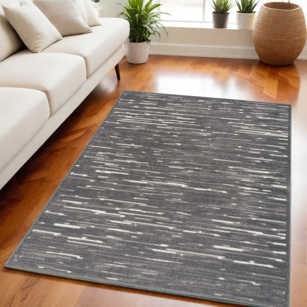 564034 5 x 7 ft. Geometric Rectangle Area Rug, Gray