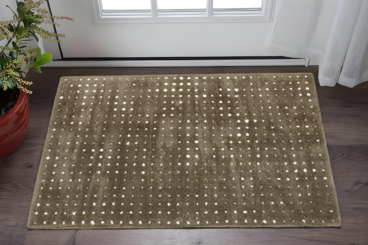 575300 2 x 3 ft. Geometric Rectangle Area Rug, Brown & Ivory