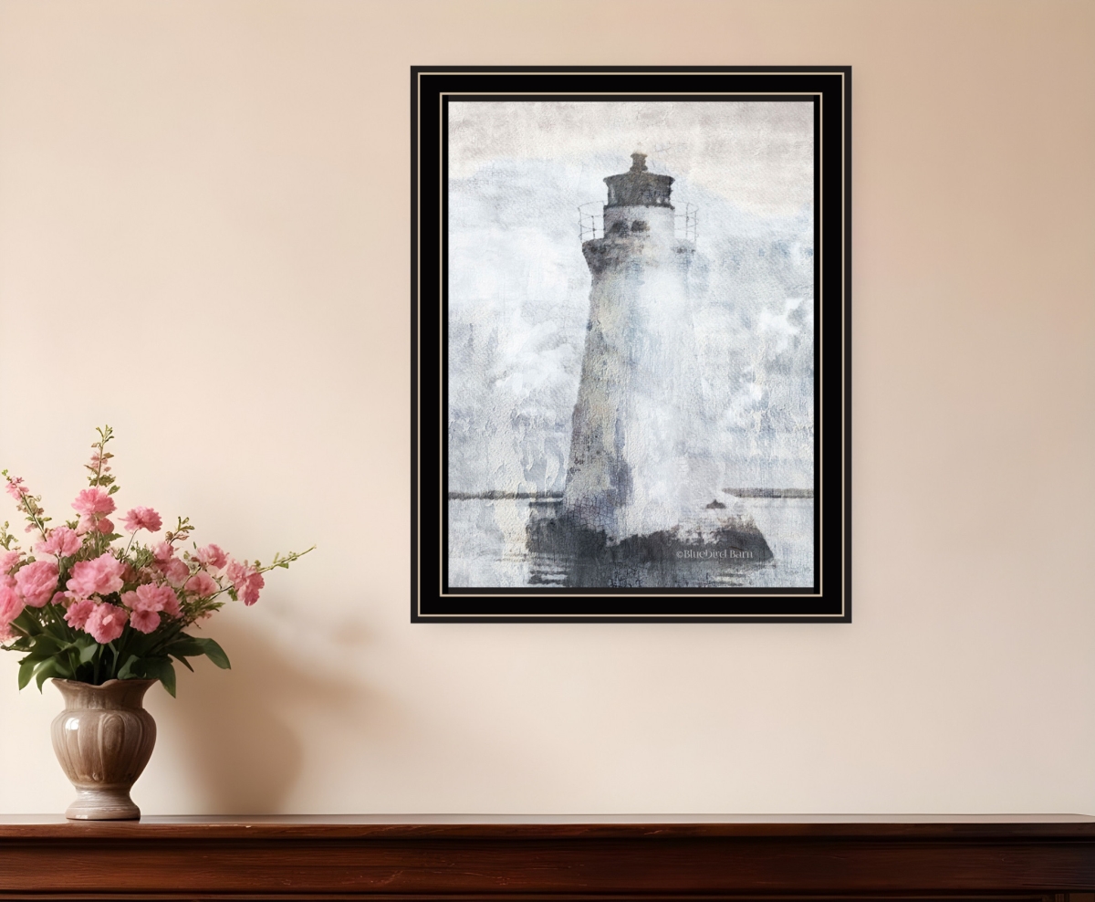 529622 Lighthouse Black Framed Print Wall Art