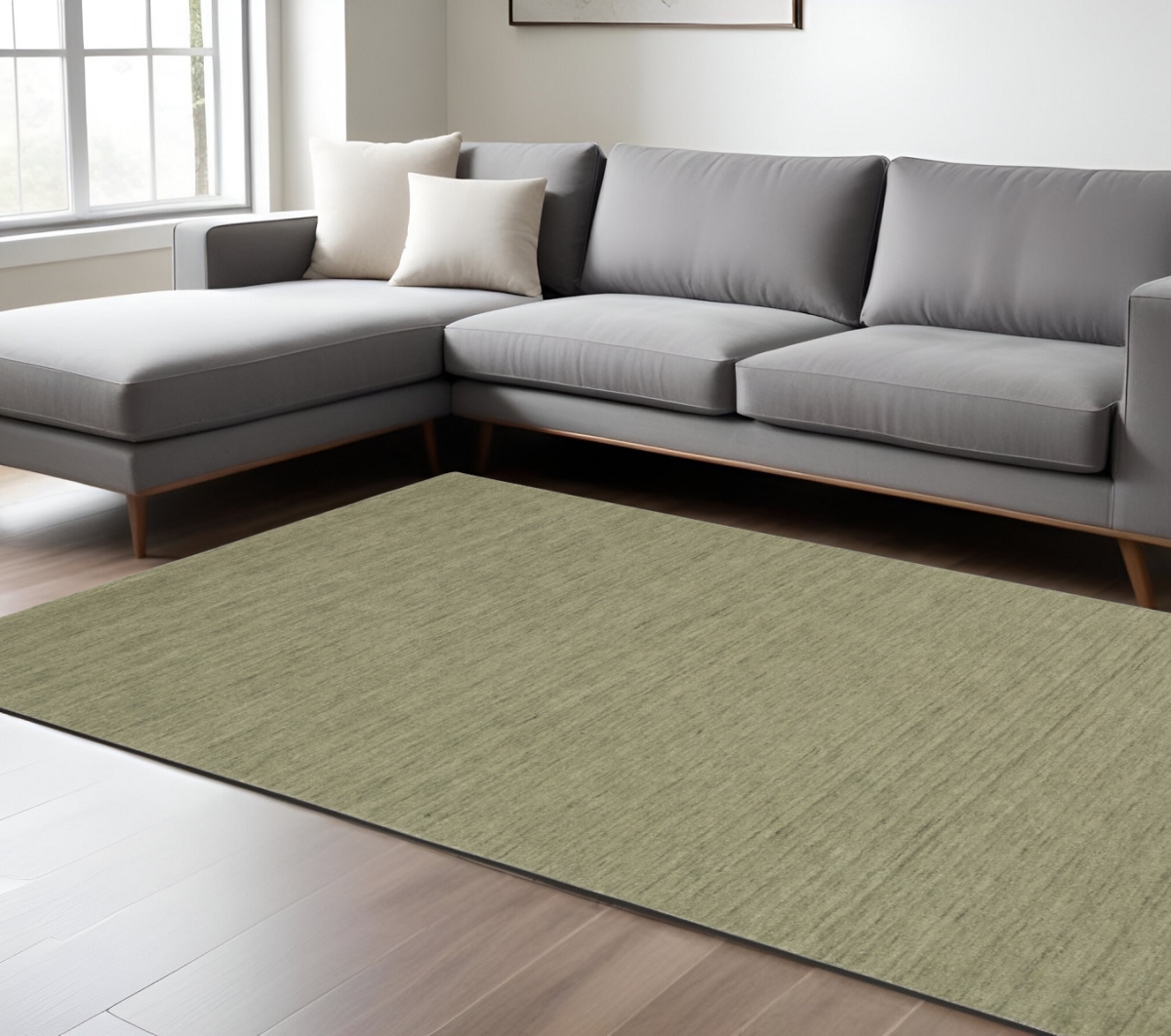 576338 10 x 13 ft. Wool Hand Tufted Rectangle Area Rug, Sage & Green