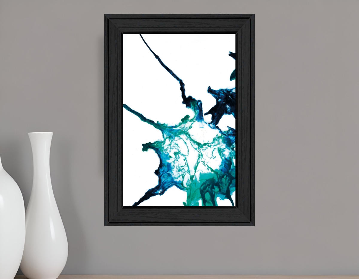 530154 Modern Vertical Rectangle Ocean Living Black Framed Print Wall Art