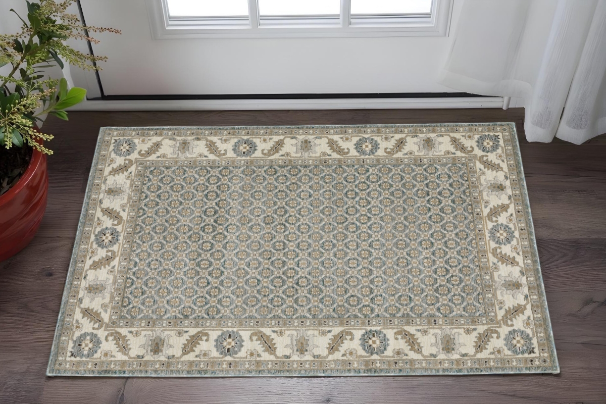 575508 2 x 3 ft. Blue & Ivory Oriental Rectangle Area Rug