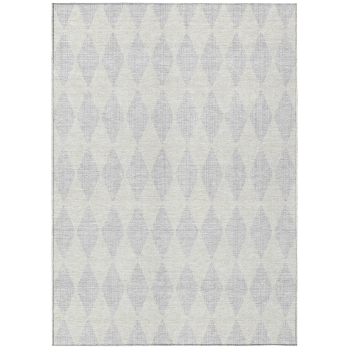 577110 5 x 8 ft. Geometric Washable Indoor & Outdoor Rectangle Area Rug, Silver & Ivory