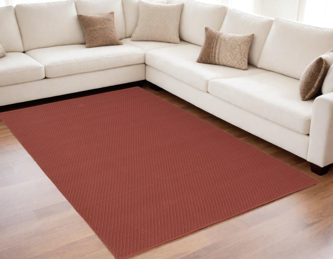 567790 5 x 8 ft. Hand Woven Rectangle Area Rug, Red