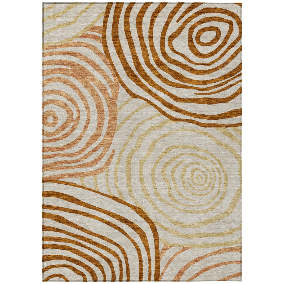 585902 9 x 12 ft. Abstract Washable Indoor & Outdoor Rectangle Area Rug, Terra Cotta, Copper & Gold
