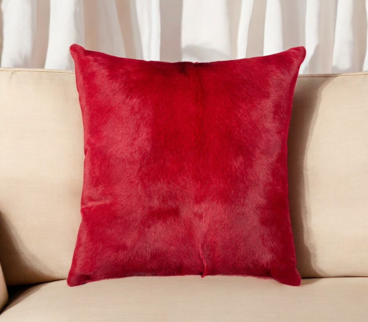 544572 18 in. Wine Cowhide Throw Pillow