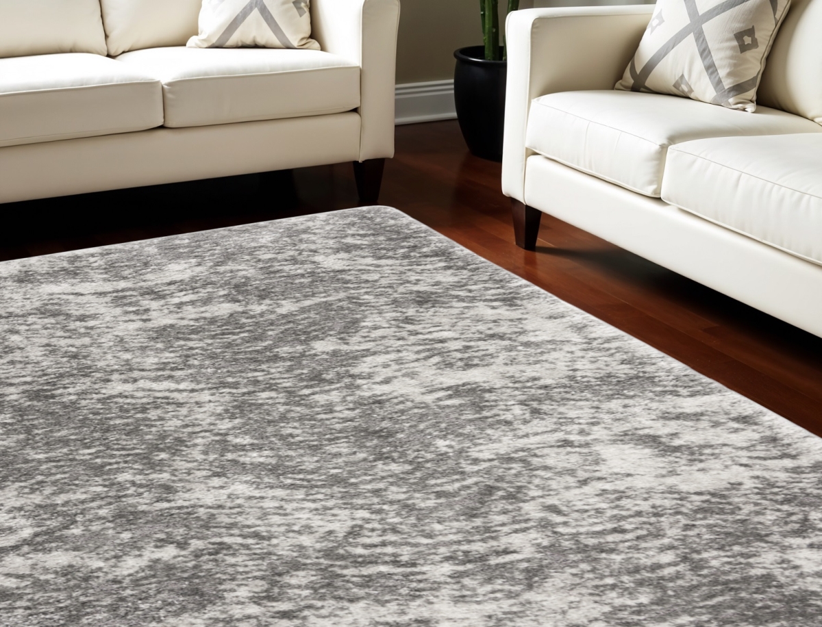 551260 7 x 9 ft. Abstract Shag Rectangle Area Rug, Charcoal & Ivory