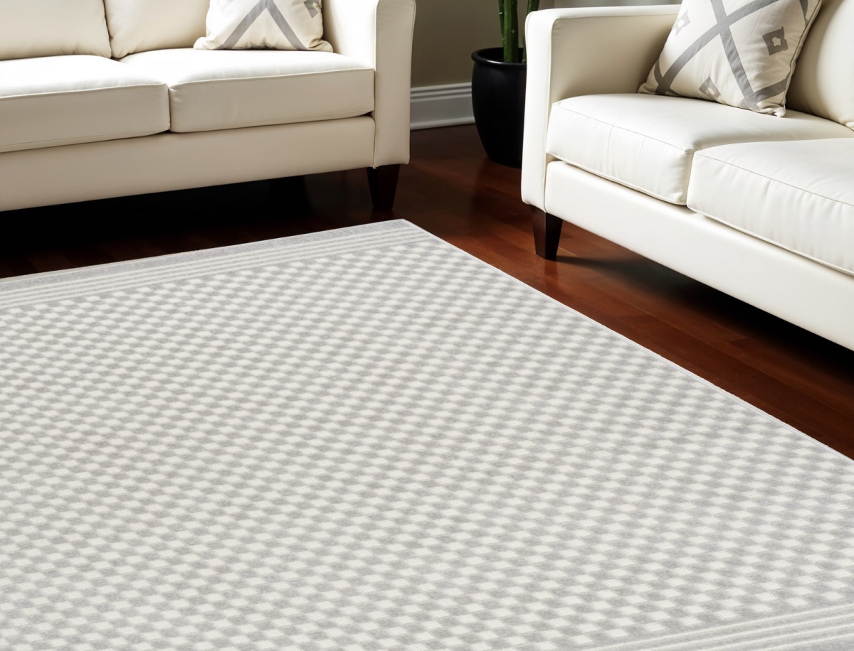 564110 7 x 9 ft. Geometric Rectangle Area Rug, Gray