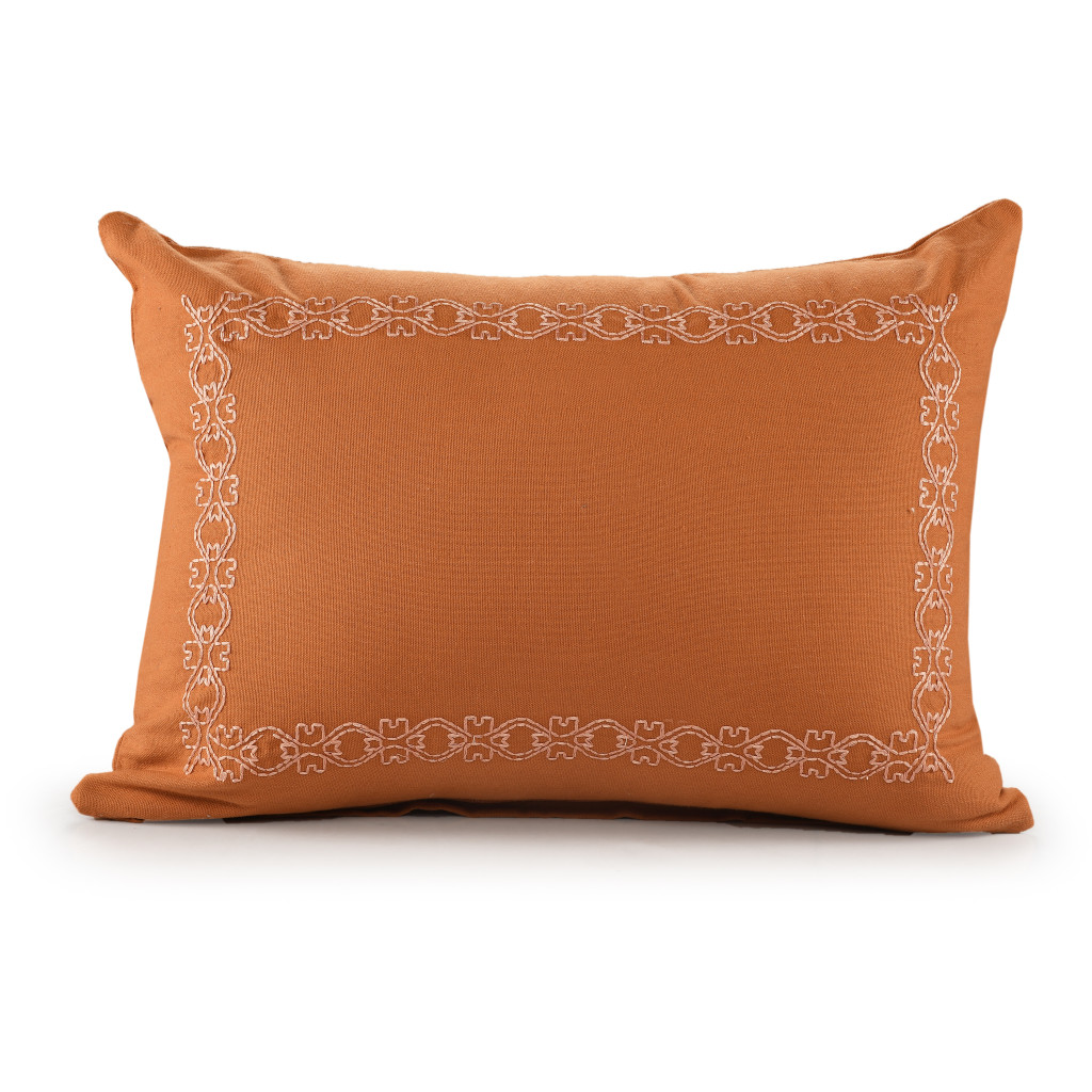 549450 14 x 20 in. Orange Geometric Cotton Lumbar Throw Pillow