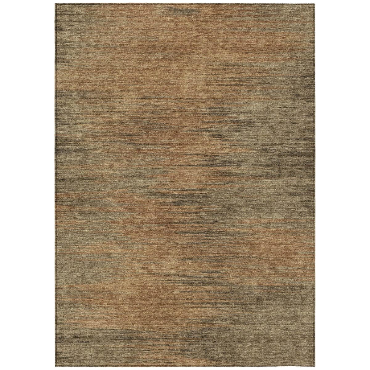 587231 5 x 8 ft. Abstract Washable Indoor & Outdoor Rectangle Area Rug, Terra Cotta, Brown & Copper