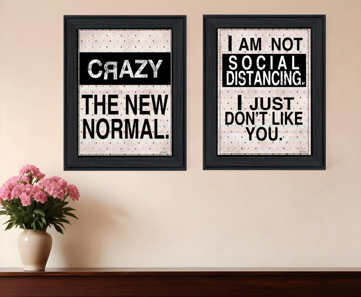 408177 The Normal Black Framed Print Wall Art - Set of 2
