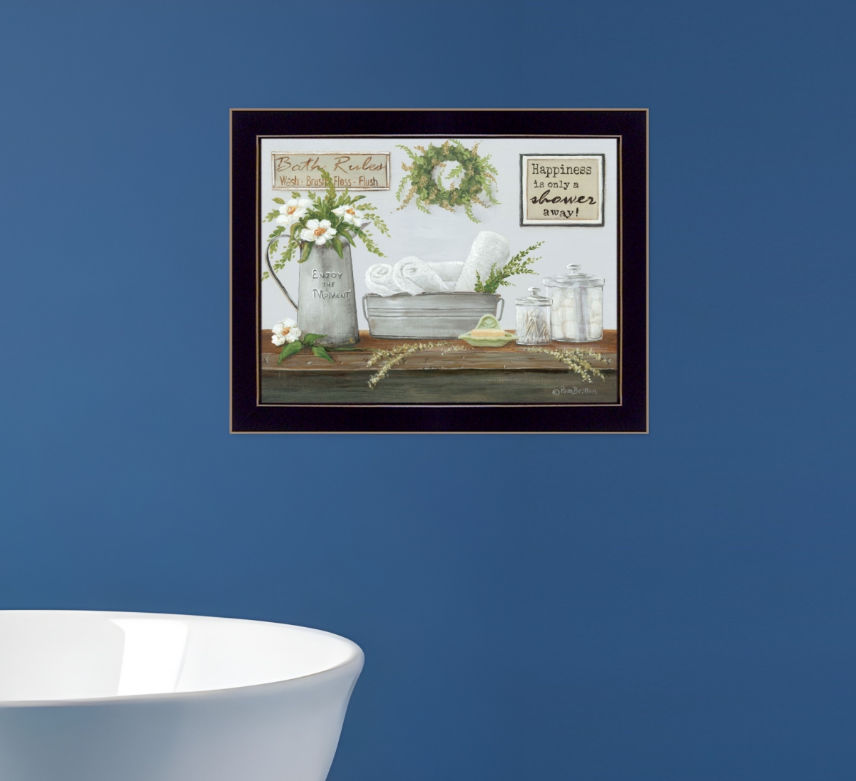 529678 Fresh Towels Black Framed Print Wall Art