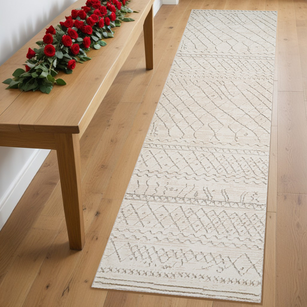558446 8 ft. Abstract Distressed Rectangle Area Rug, Gray & Beige