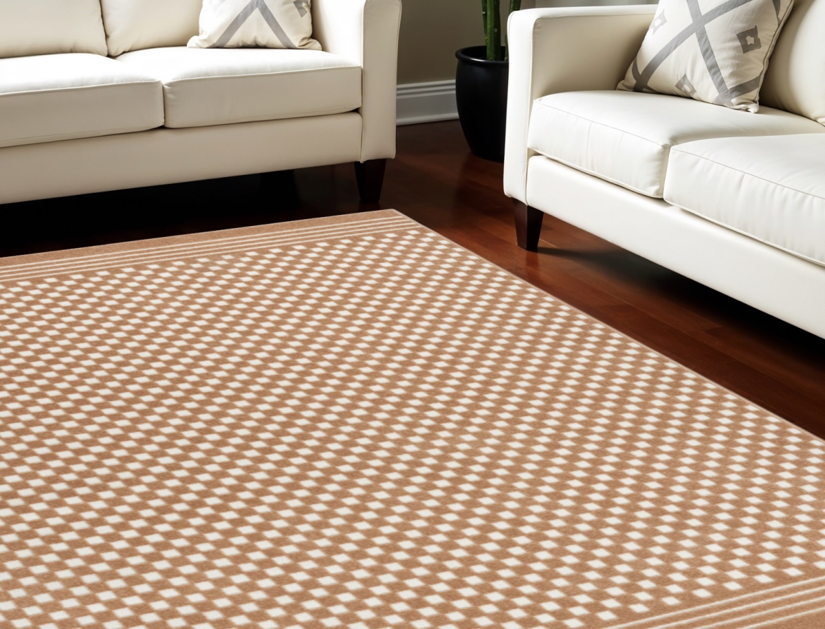 569755 8 x 10 ft. Geometric Rectangle Area Rug, Brown