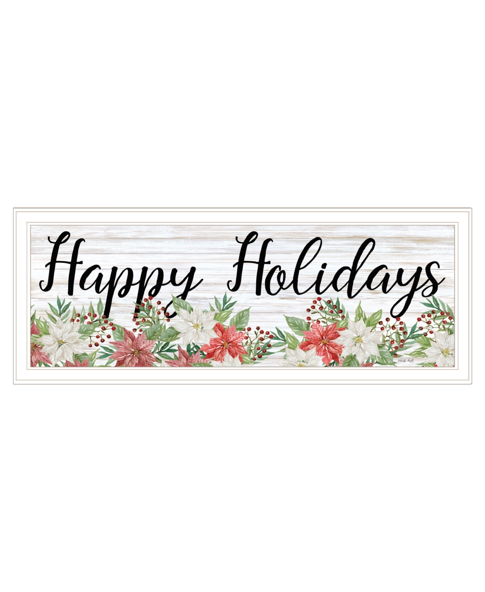 529702 Happy Holiday White Framed Print Wall Art