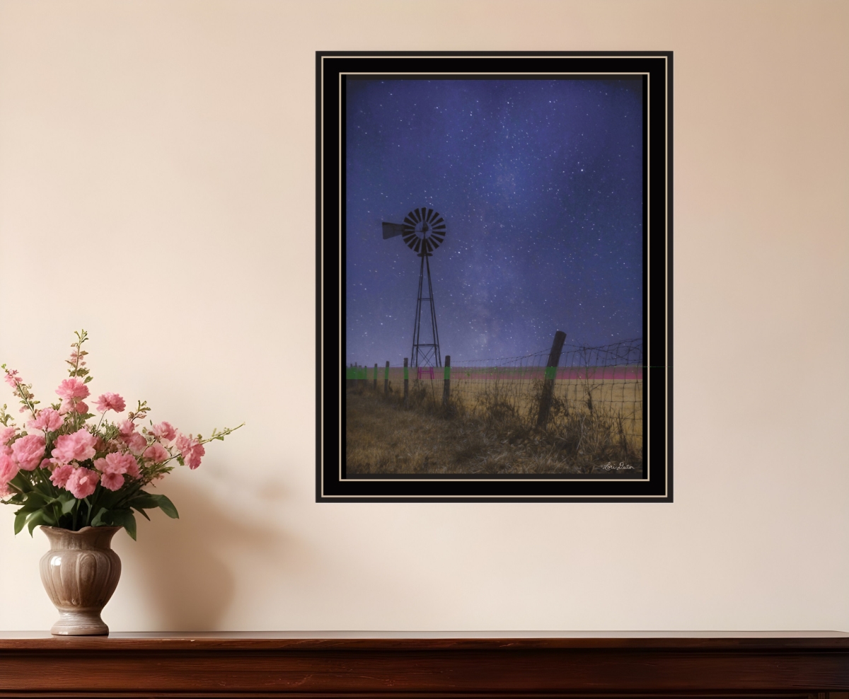 529990 Starlit Night Black Framed Print Wall Art